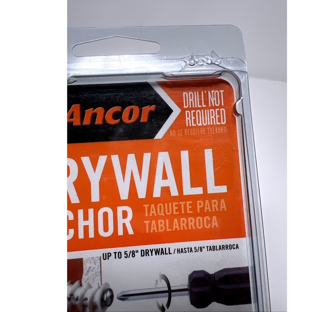 E-Z Ancor #25310 - Twist-N-Lock 75 lb. Self-Driving Drywall Anchor 50pc NIP 5/8" - Picture 11 of 13